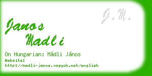 janos madli business card