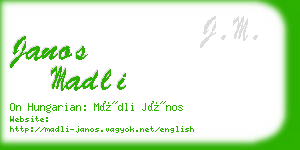 janos madli business card